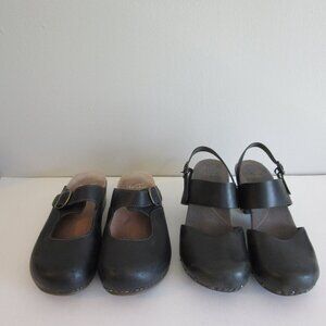 Bundle of Two Pair Dansko Black Leather Shoes Size 40